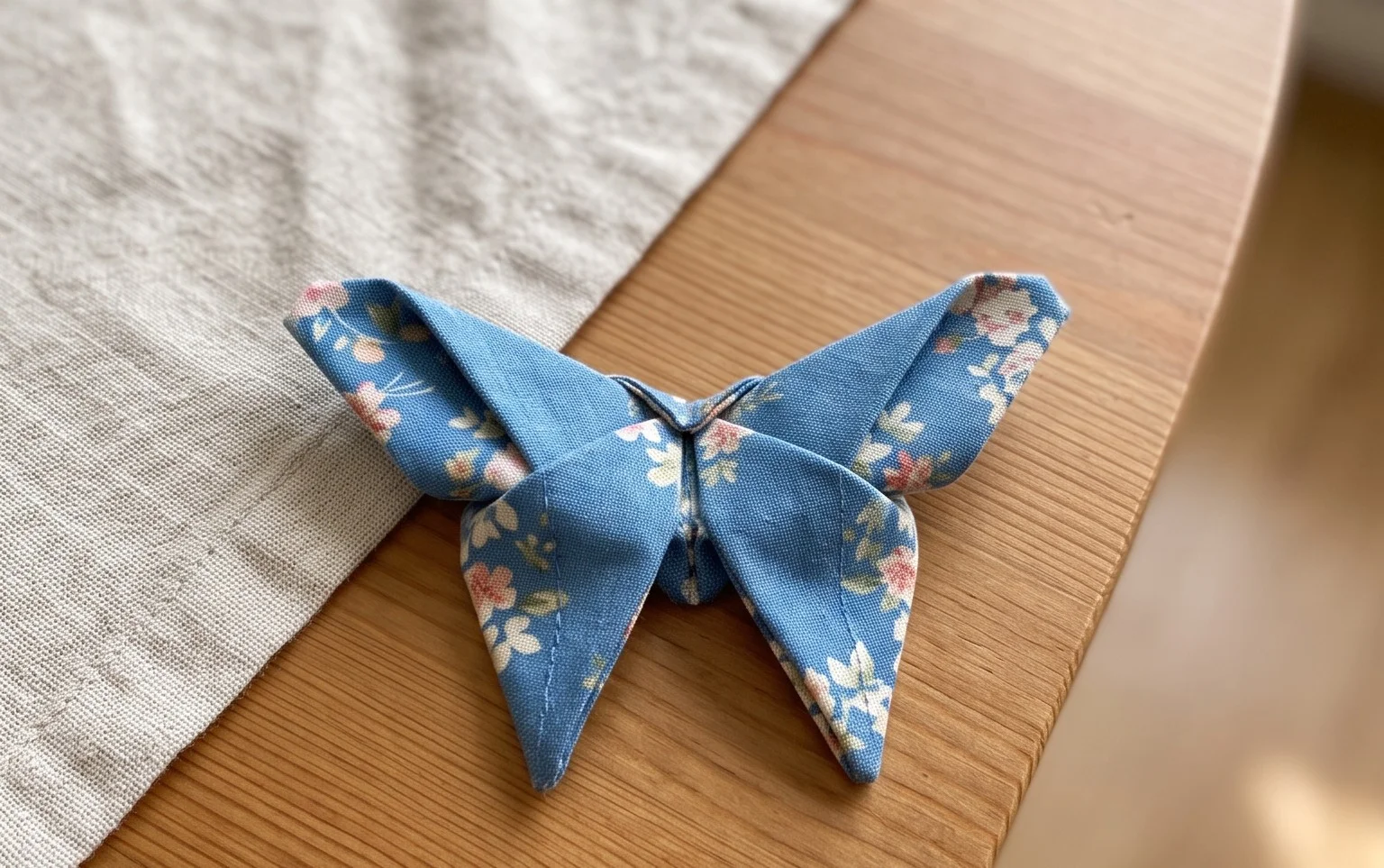 Easy Origami Fabric Butterfly: Free Sewing Pattern